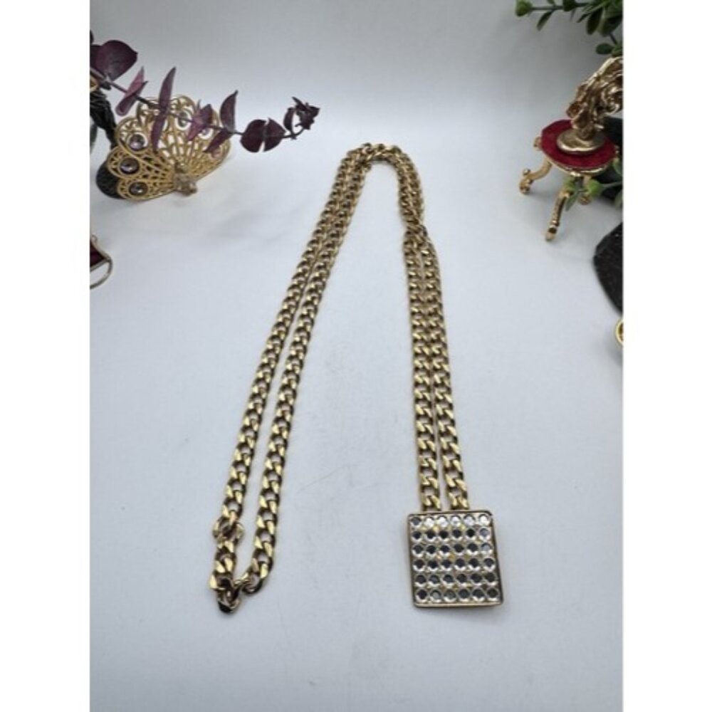 VINTAGE NECKLACE JOOMI JOOLZ Gold Plated Chunky Chain Link Necklace And Pendant